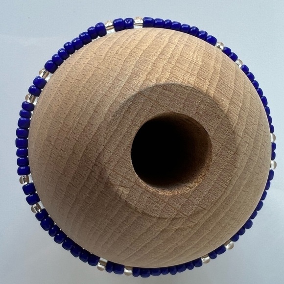 HAND CRAFTED Stretch Beaded Cobalt Blue Anklet 9.5” - Picture 8 of 14